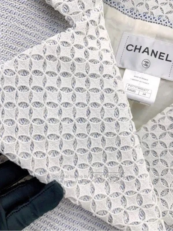 Chanel Chanel Light Blue Tweed Women's Jacket . Size S / US 4 / IT 40 - 6 Thumbnail