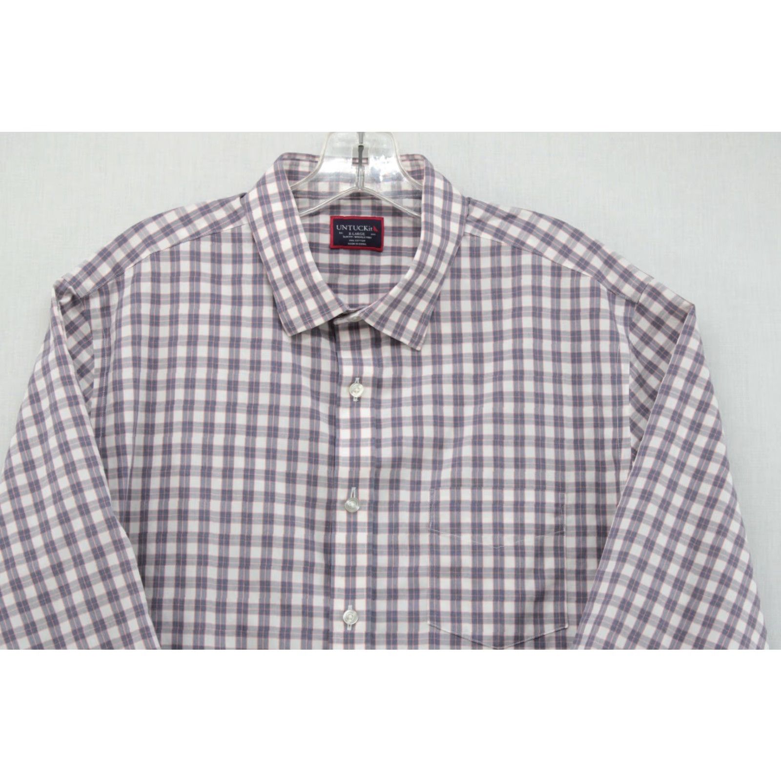 UNTUCKit UNTUCKit Shirt Men's XL Multicolor Check Slim Fit Long Sleeve Wrinkle Free Size US XL / EU 56 / 4 - 2 Thumbnail