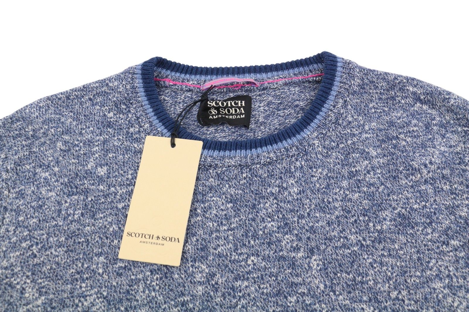 Scotch & Soda M Blue Melange Crew Neck Tight Knit Pull On Jumper 91032 Size US M / EU 48-50 / 2 - 5 Thumbnail