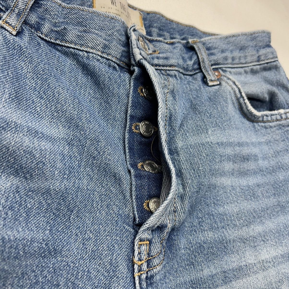Free People We The Free Jeans Blue Straight Distressed Destroyed Ripped Size 29" - 8 Thumbnail