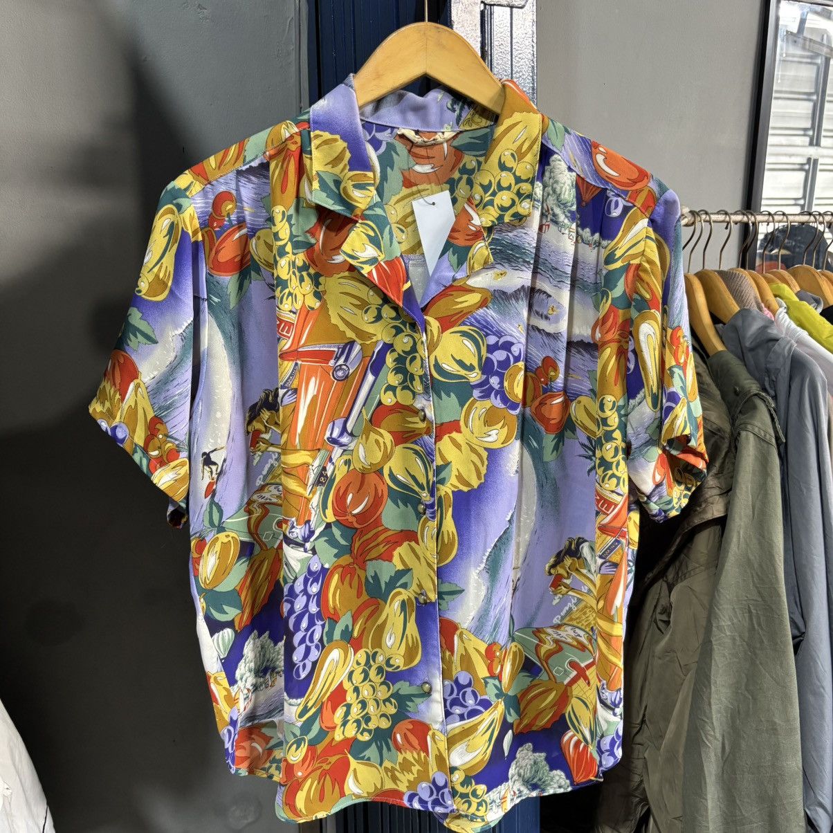 Vintage Vintage blouse hawaiian shirt Size L / US 10 / IT 46 - 1 Thumbnail