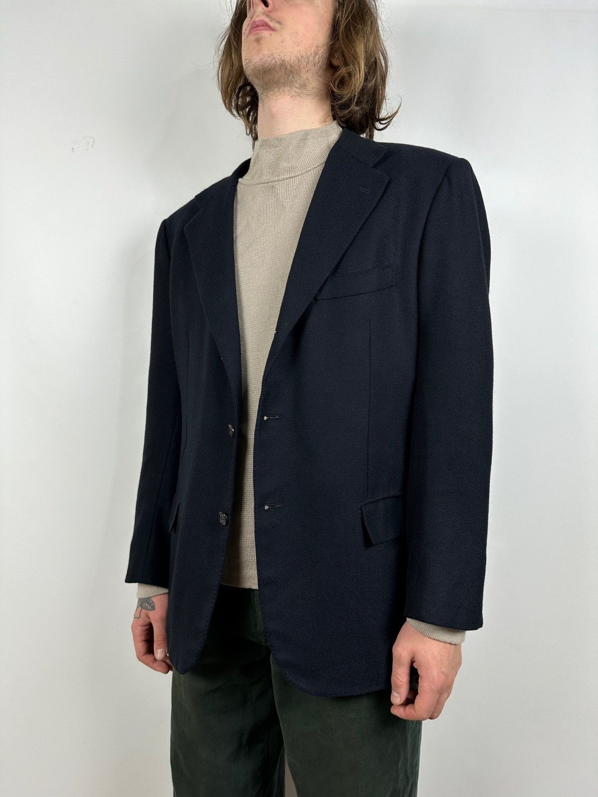 Kiton Vintage Kiton 3 Button Cashmere Blazer Jacket Size 54R - 3 Thumbnail
