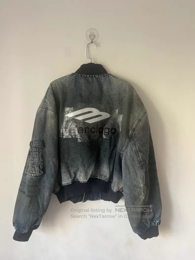 Balenciaga Balenciaga Spring 3B denim distressed pilot jacket Size US L / EU 52-54 / 3 - 2 Thumbnail