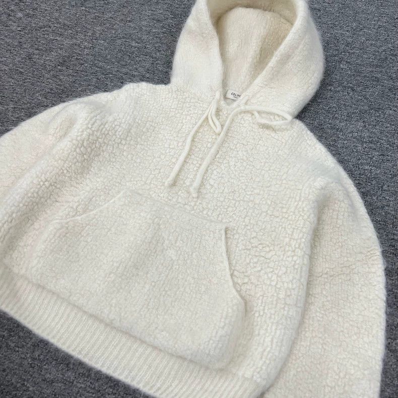 Celine Celine White Alpaca Hooded Sweater 2501-Nextarrow Size US XS / EU 42 / 0 - 4 Thumbnail