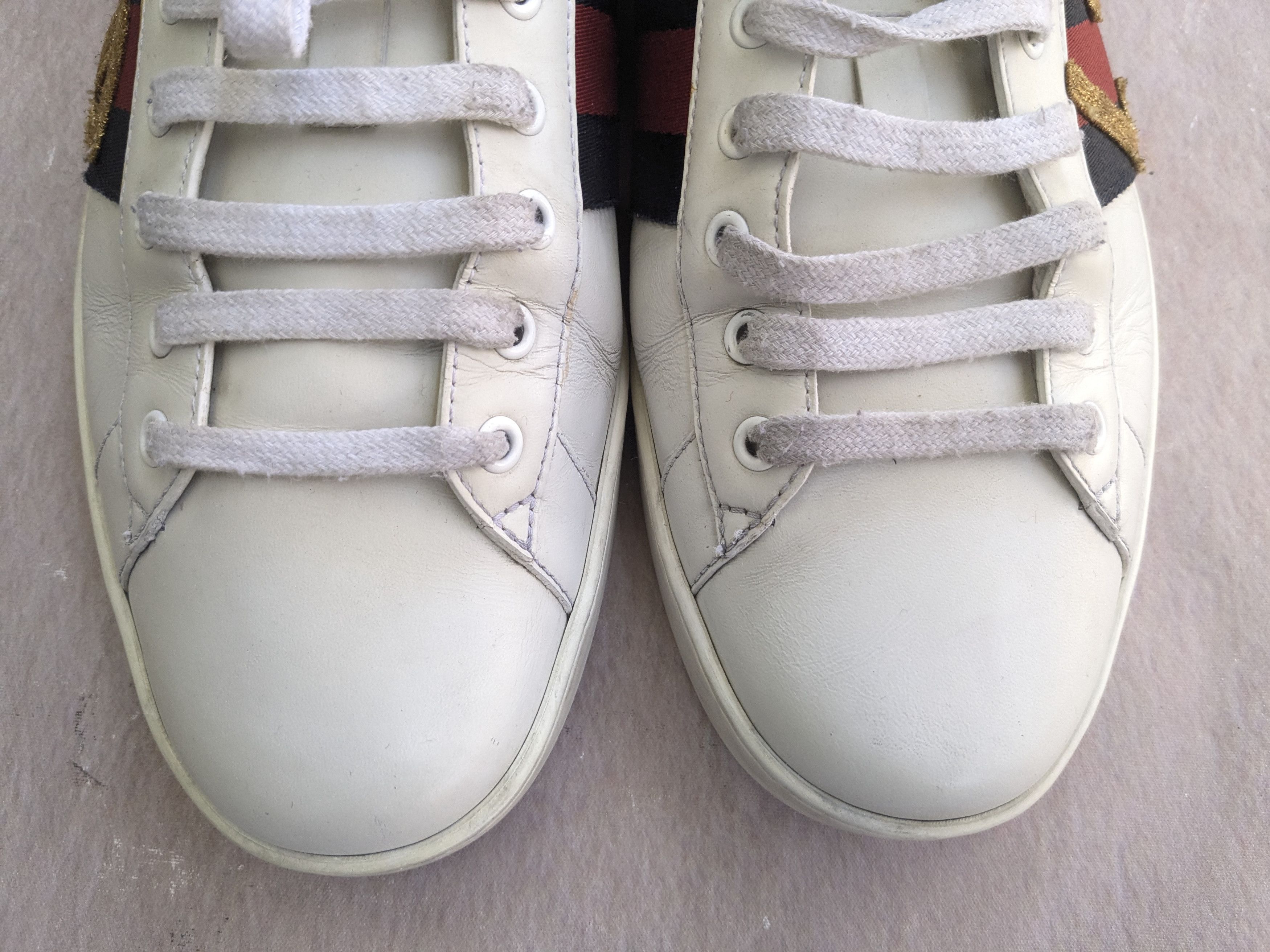 Gucci Gucci Ace Sneakers White Leather Loved 12.5 Low Tops Size US 12.5 / EU 45-46 - 6 Thumbnail