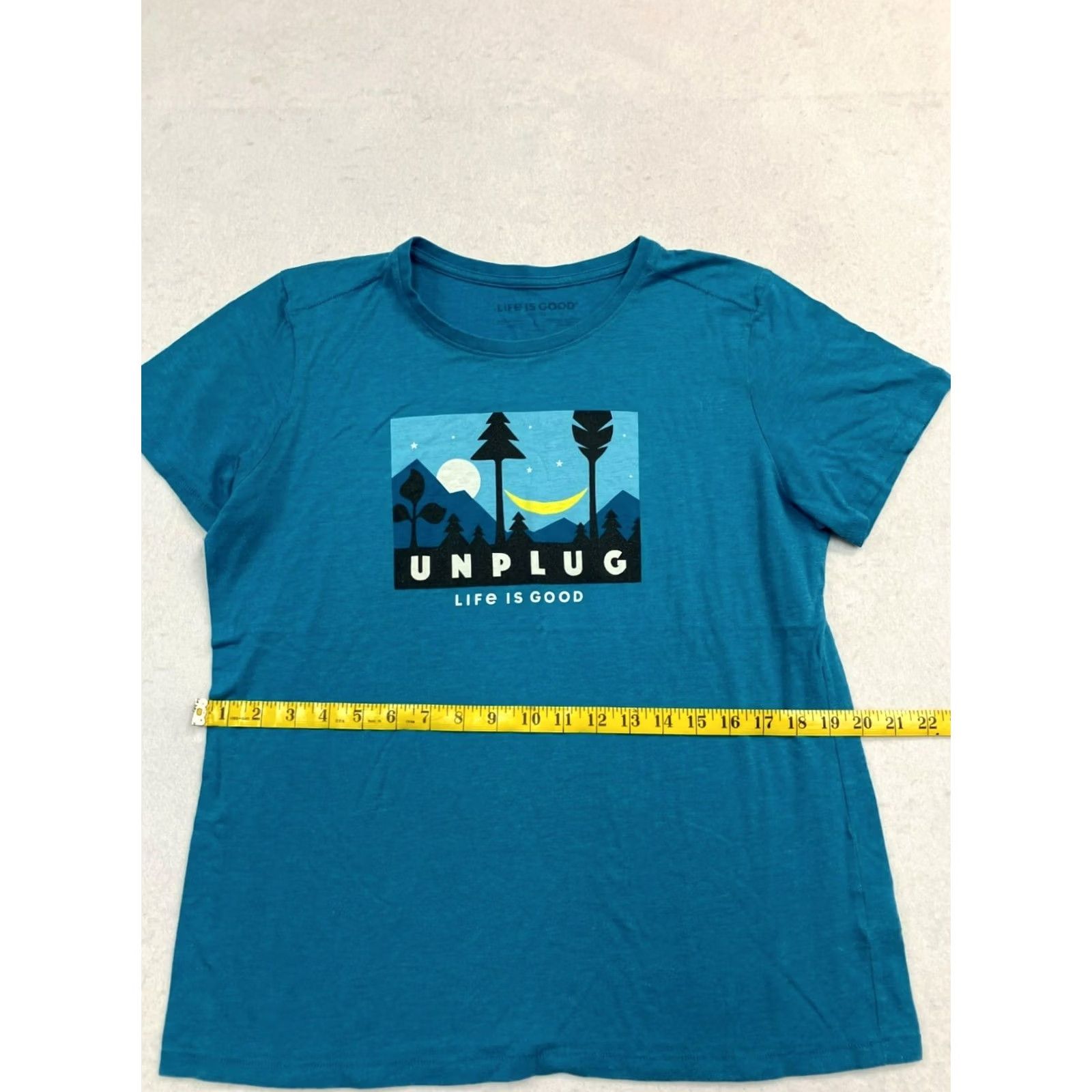 Life is Good Life is Good Shirt - Pre-Owned Women XL Blue Cotton Size XL / US 12-14 / IT 48-50 - 3 Thumbnail