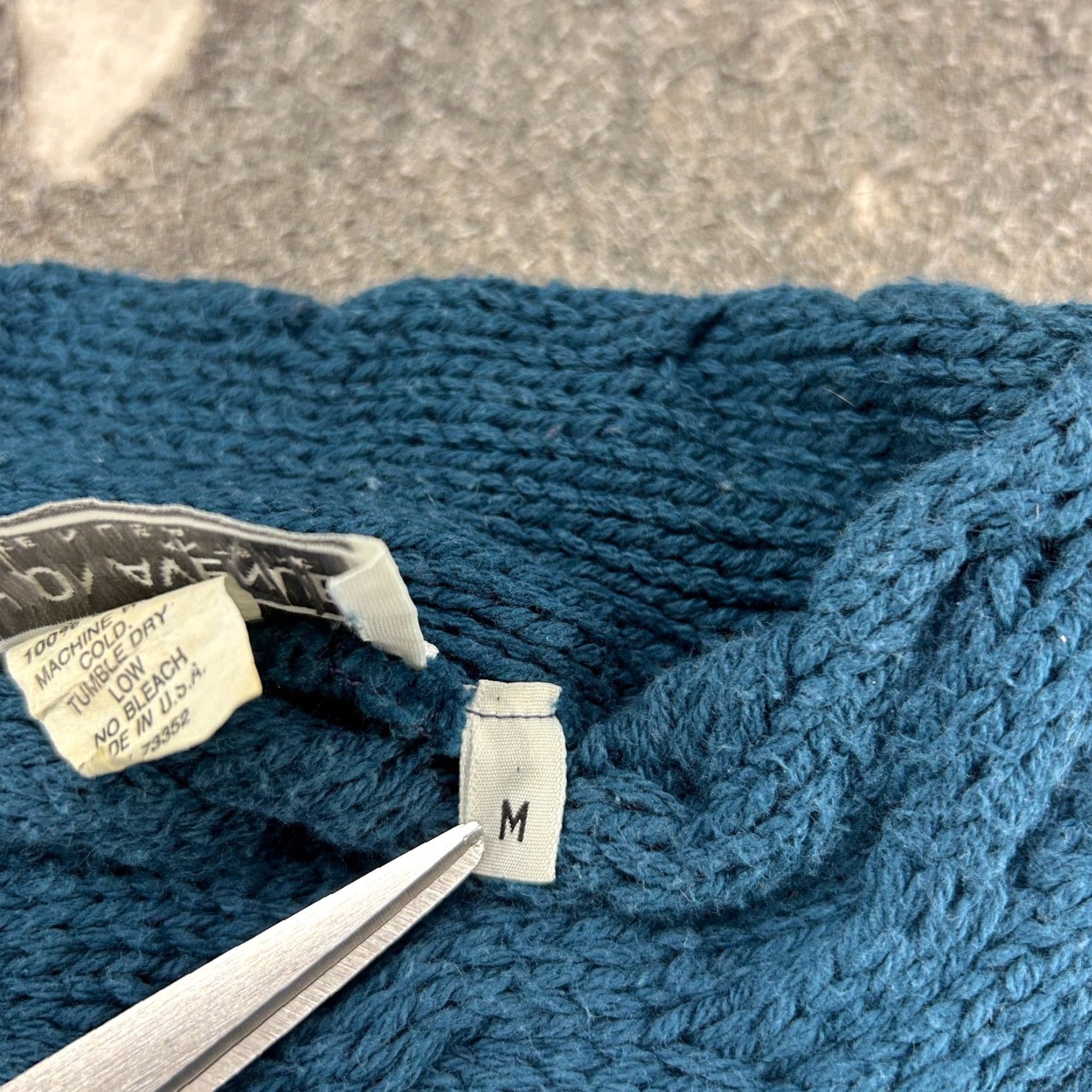 Vintage VINTAGE Basketweave Sweater Womens M Blue Crew Neck Long Sleeve Chunky Knit Fisherman USA 90s Size M / US 6-8 / IT 42-44 - 4 Thumbnail