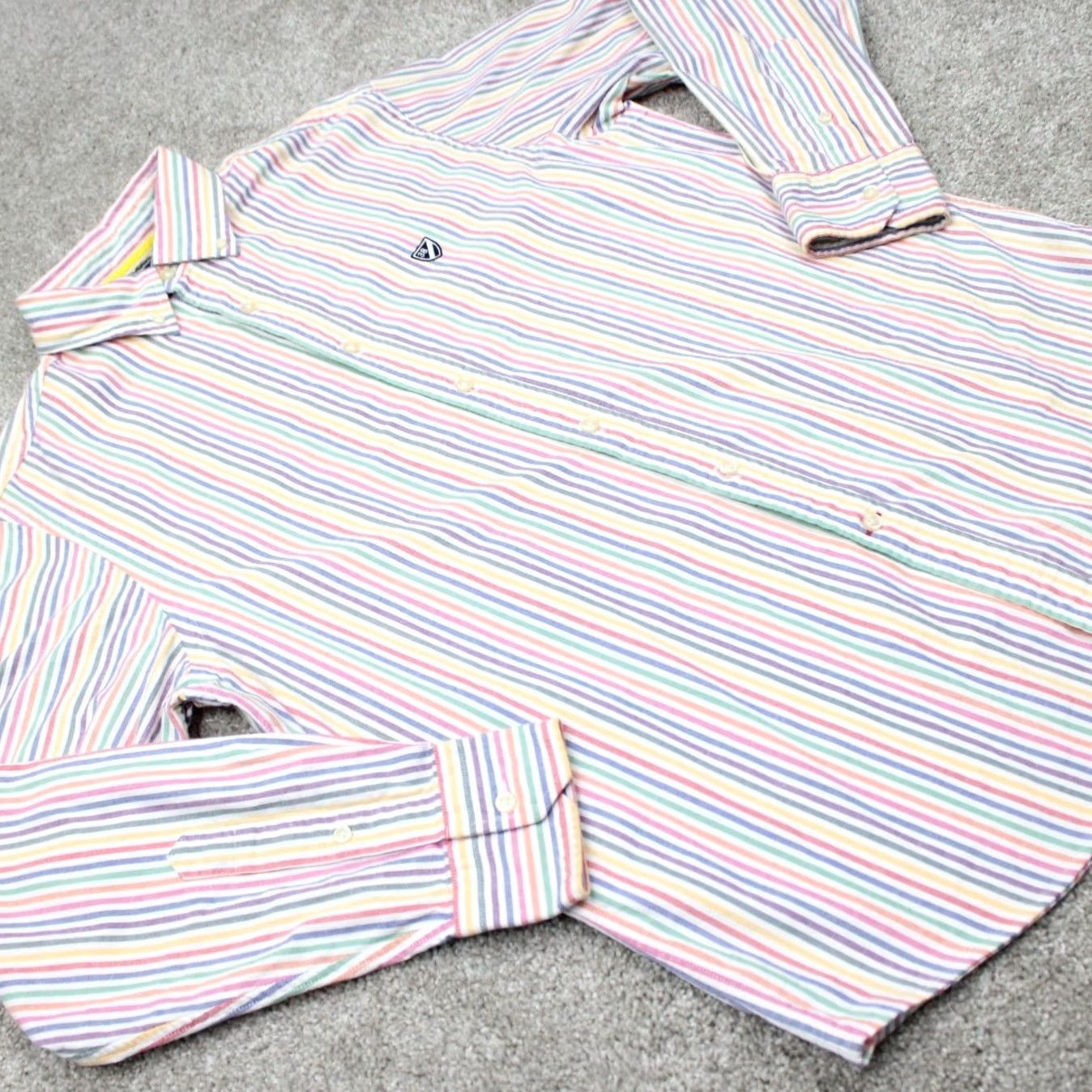 Cremieux Cremieux Classics Shirt Mens Large Blue/Red/Green Slim Fit Stretch Oxford L/S Size US L / EU 52-54 / 3 - 7 Thumbnail