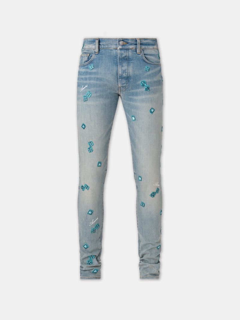 Amiri oc11z0126 Dice Skinny Jeans in Blue Size US 34 / EU 50 - 1 Thumbnail
