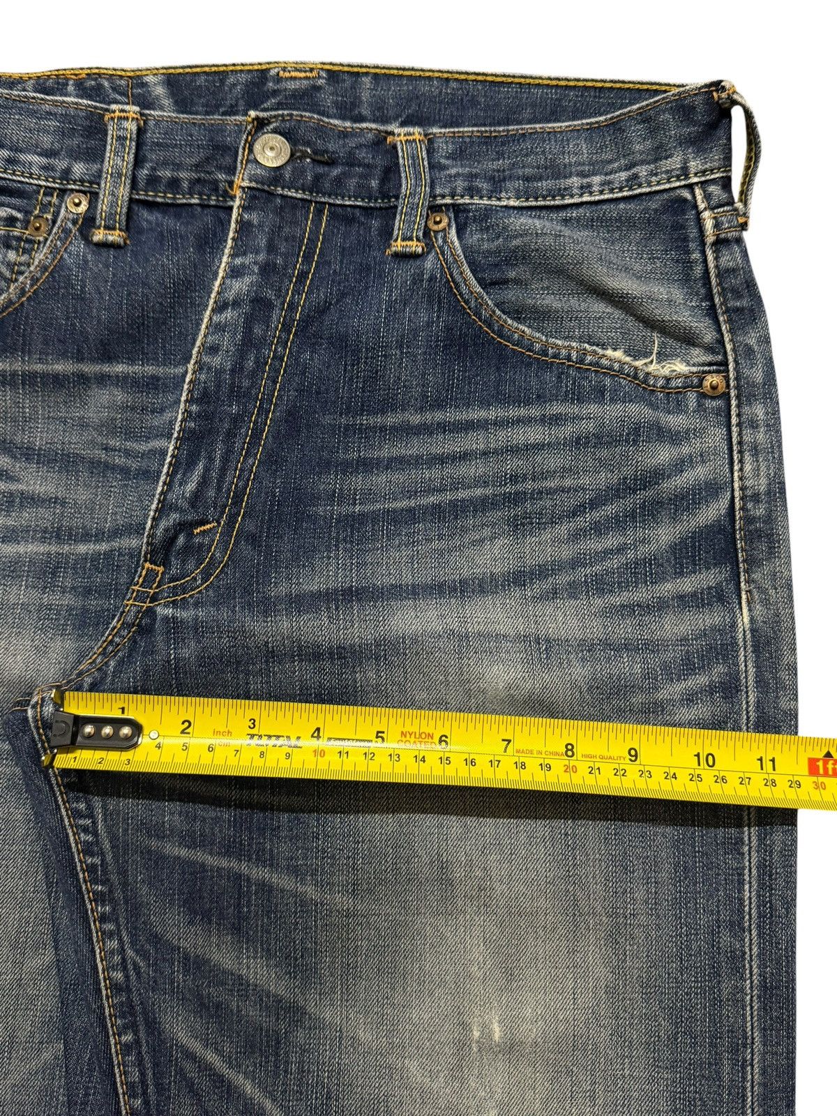 Levi's Vintage Y2K Levis 703 Faded Whiskers Distressed Wide Leg Size US 31 - 13 Thumbnail