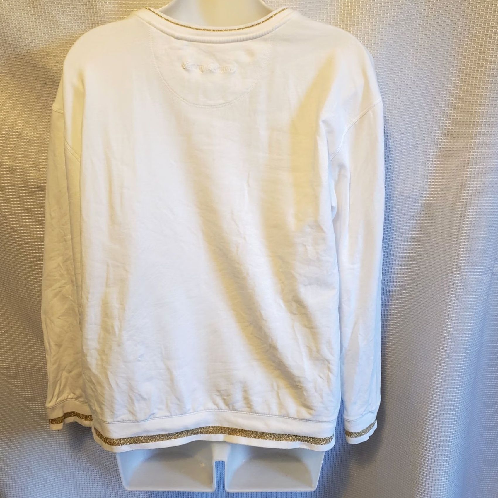 Tommy Bahama Tommy Bahama Sweatshirt Ladies M White Parrot Graphic Tropical Gold Trim Crew Neck Pullover Activewear Casual Glitter Size M / US 6-8 / IT 42-44 - 4 Thumbnail