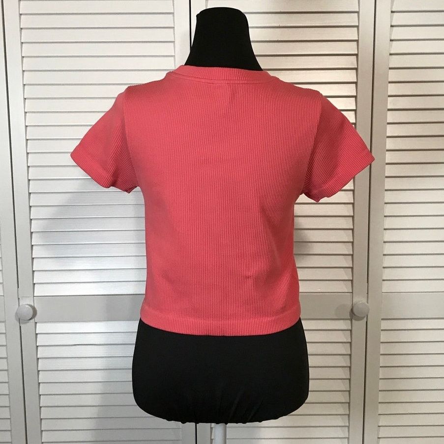 Other JoyLab Pink Crew Neck Ribbed Cropped Activewear Tee Women L Size L / US 10 / IT 46 - 2 Thumbnail