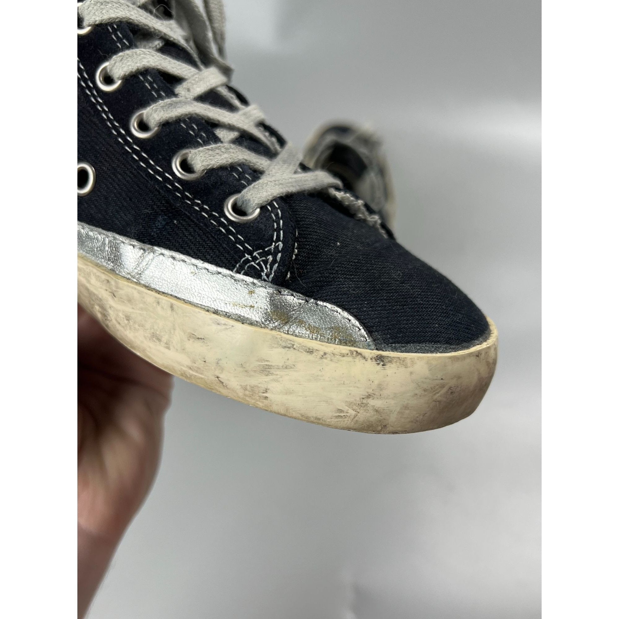 Golden Goose Golden Goose Francy Hi Top Denim Sneakers (Y0781) Size US 8 / IT 38 - 8 Thumbnail
