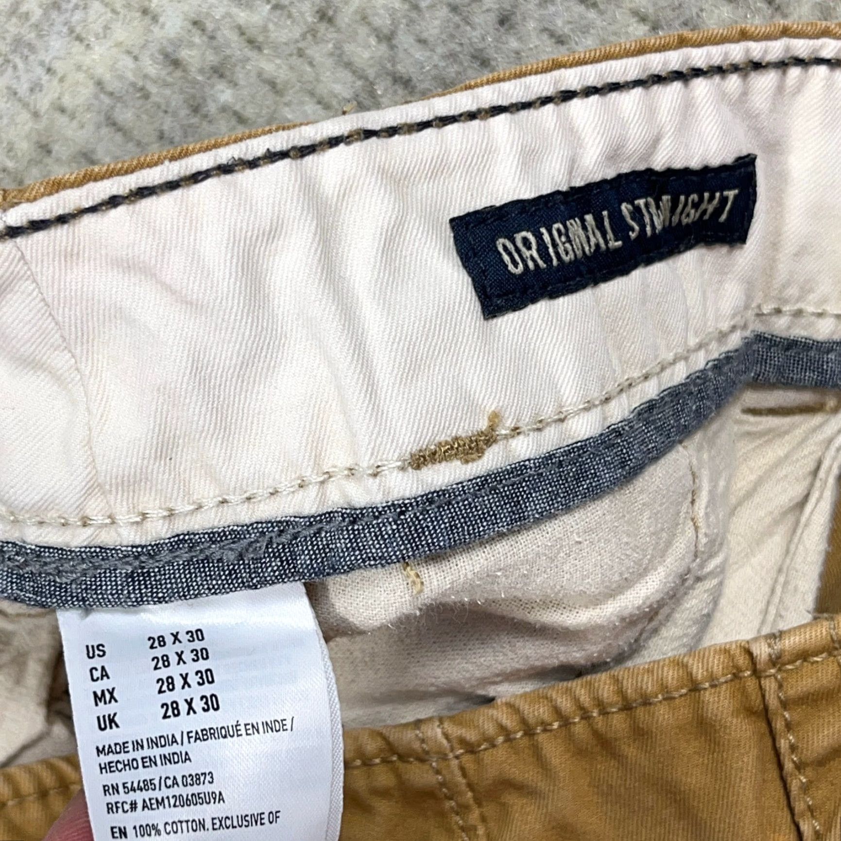 American Eagle Outfitters American Eagle Outfitters Pants Men 28x30 Khaki Brown Chino Original Straight Dress Slacks Mens Size US 28 / EU 44 - 5 Thumbnail
