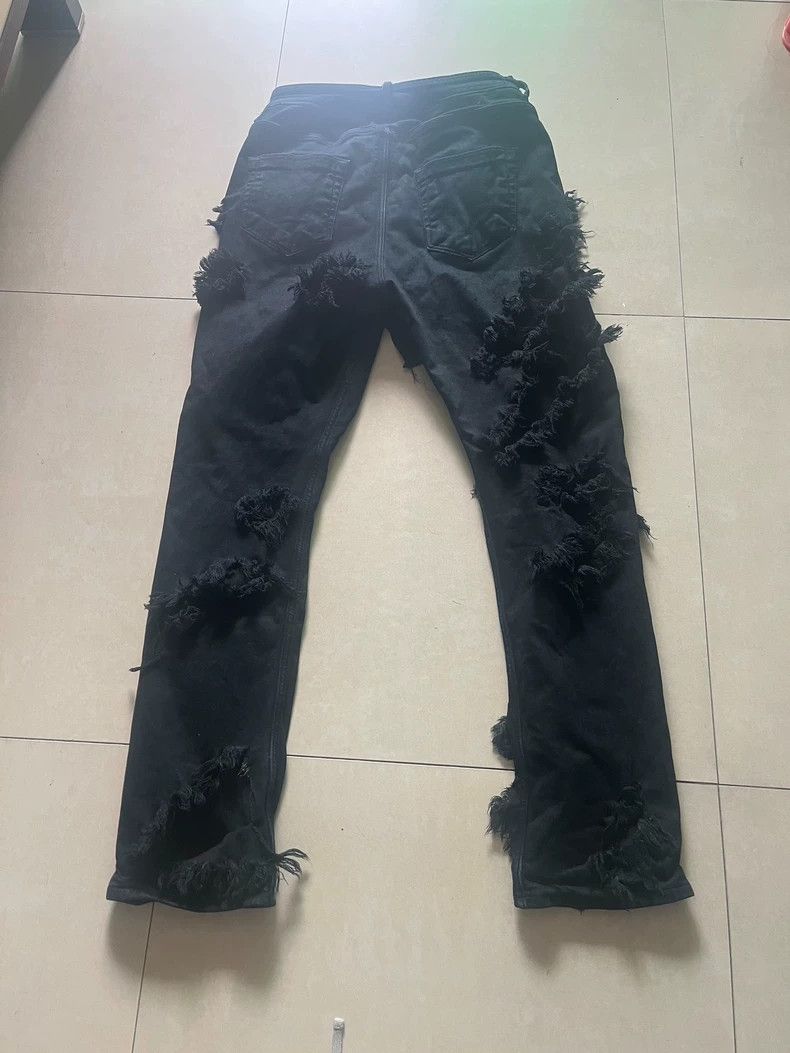 Rick Owens Rick Owens Black erosion scratch damage jeans Size US 34 / EU 50 - 2 Thumbnail