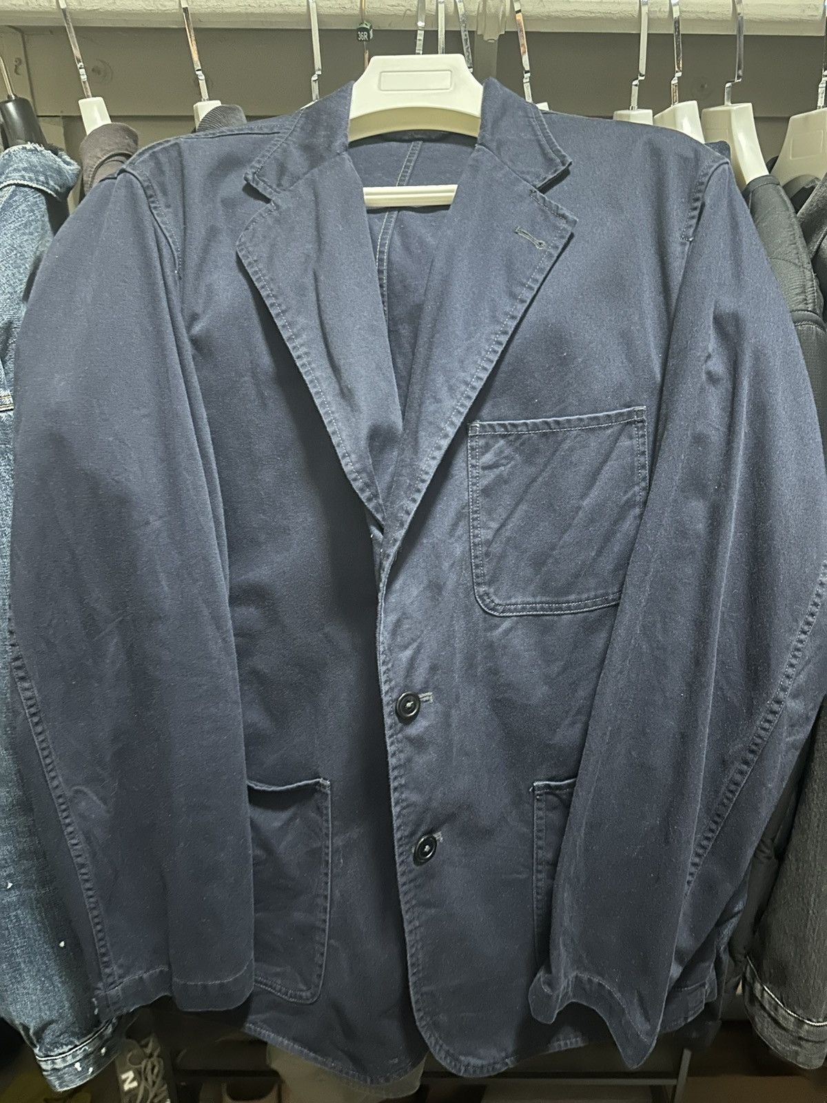 Buck Mason Shuttle Sateen Carry On Jacket Size 1XL Navy in Blue, Men's