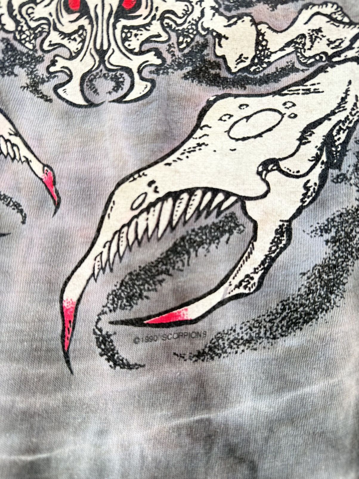 Band Tees Thrashed Vintage 90s Scorpion Rock Band Faded Tee Size US M / EU 48-50 / 2 - 3 Thumbnail