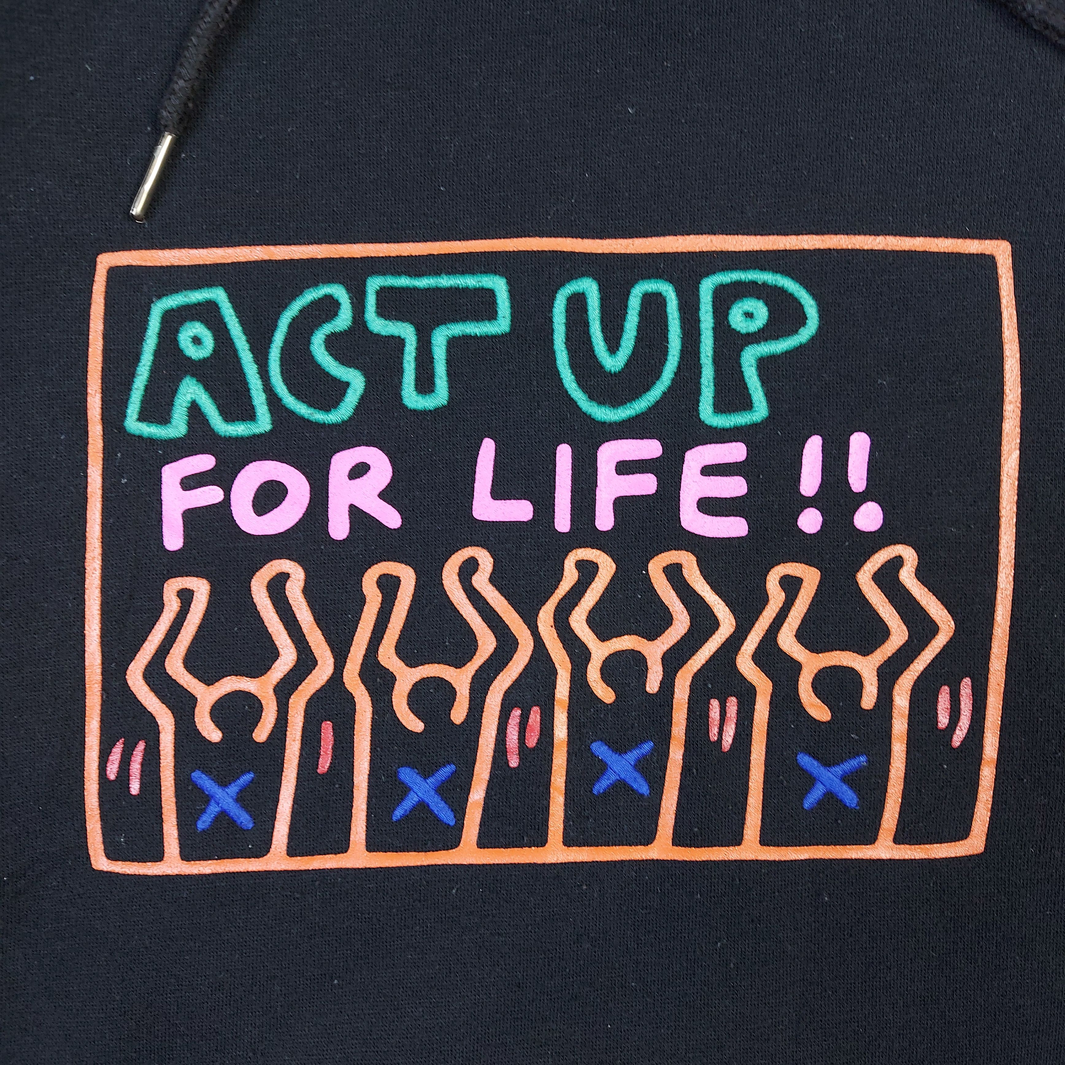 Keith Haring Vintage Y2K Keith Haring Embroidery Black Pullover Hoodie Size US XL / EU 56 / 4 - 2 Thumbnail