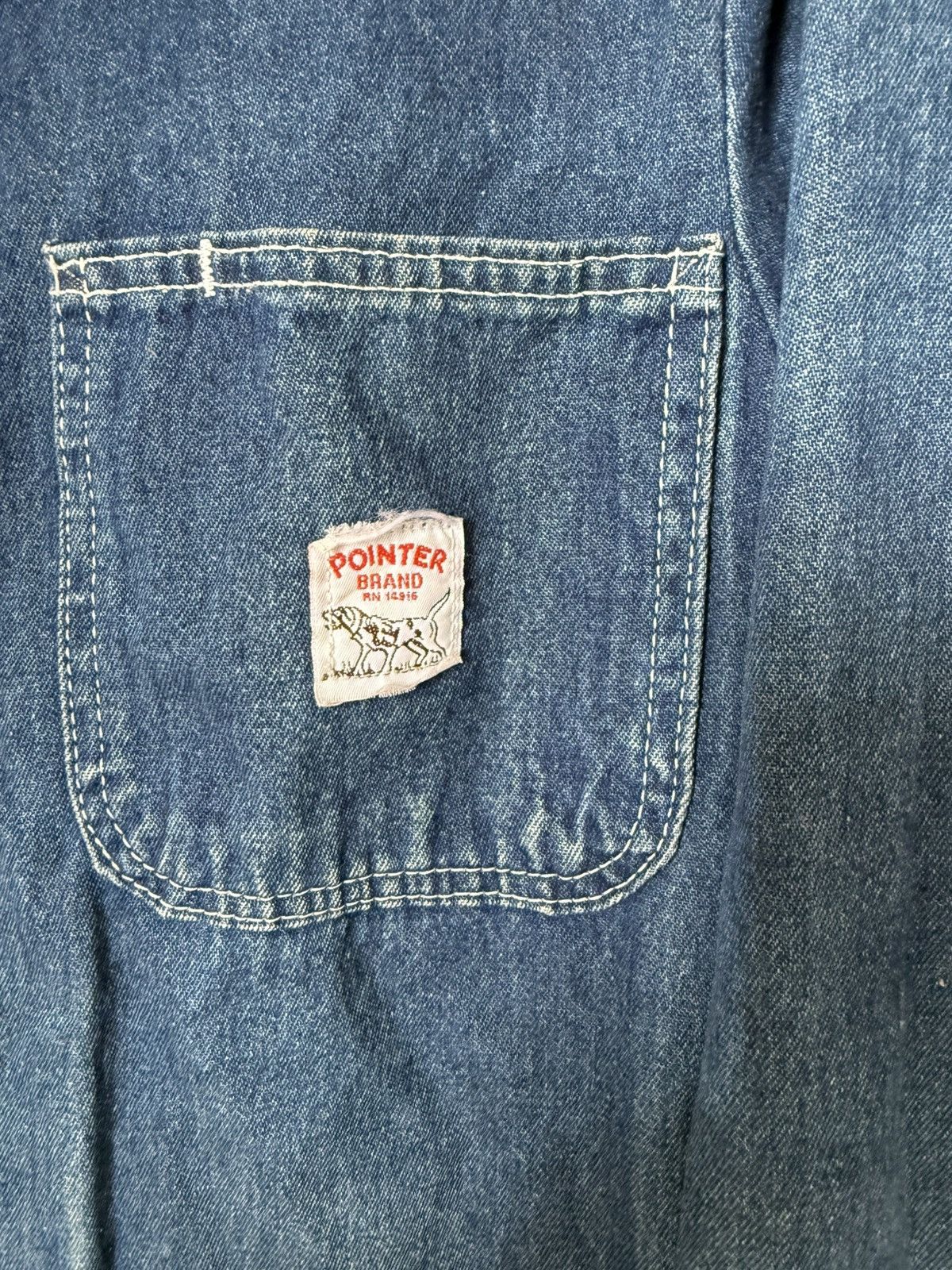 Pointer Vintage Pointer Distress Chore Jacket Denim Workwear Style Size US M / EU 48-50 / 2 - 3 Thumbnail
