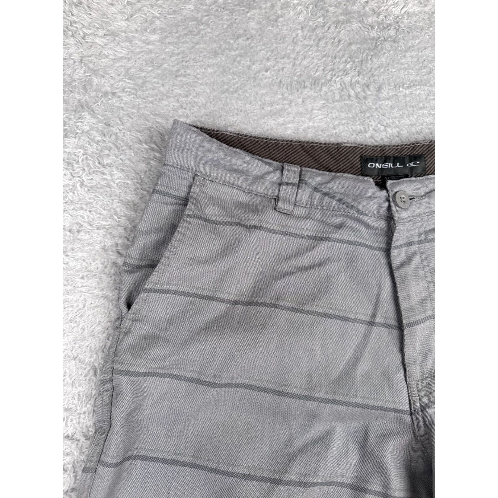 O'Neill O'Neill Shorts Men 34 Gray Stripe Chino Polyester Viscose Blend Beach 34x10 Shorts Men Gray Stripe Chino Polyester Viscose Beach 34 Size US 34 / EU 50 - 4 Thumbnail
