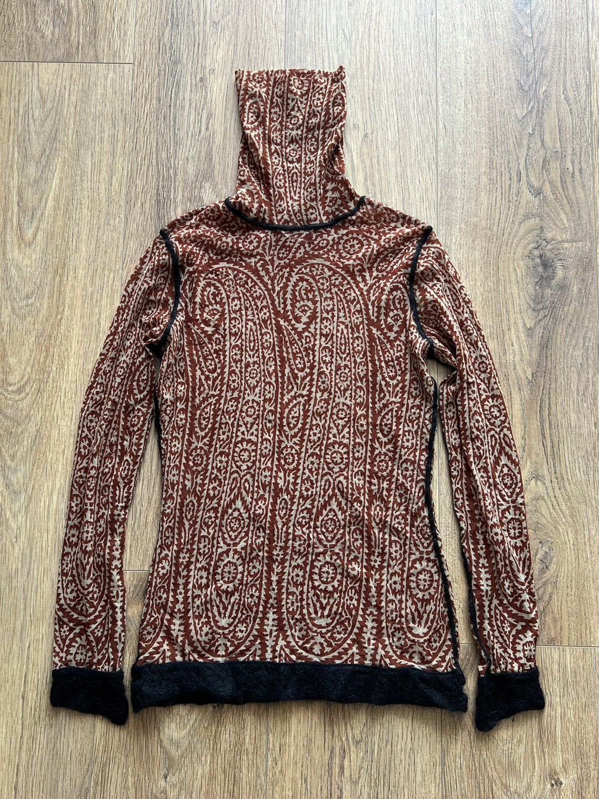 Designer × Jean Paul Gaultier 🔥Jean Paul Gaultier Vintage paisley mesh turtleneck archive Size L / US 10 / IT 46 - 3 Thumbnail