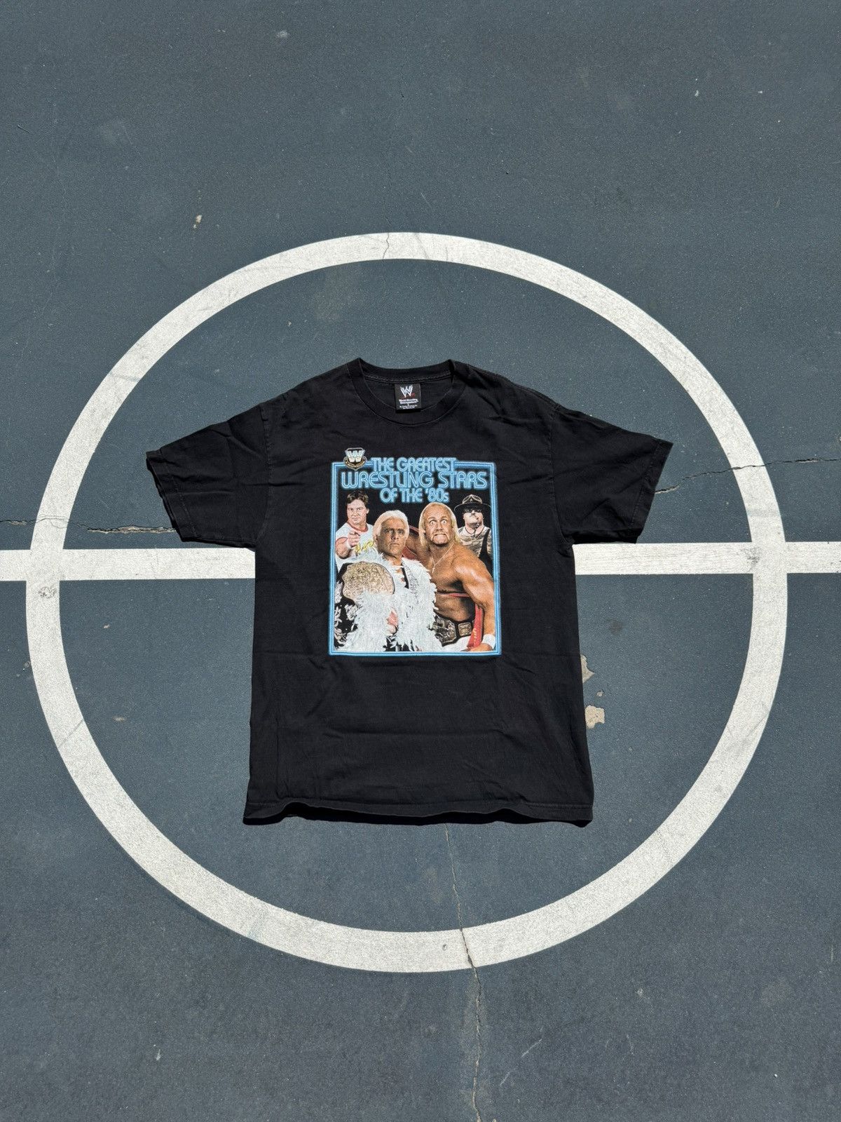 WWE Vintage 2002 WWF Greatest Wrestling Stars Of The 80s Tshirt. Size US L / EU 52-54 / 3 - 1 Thumbnail