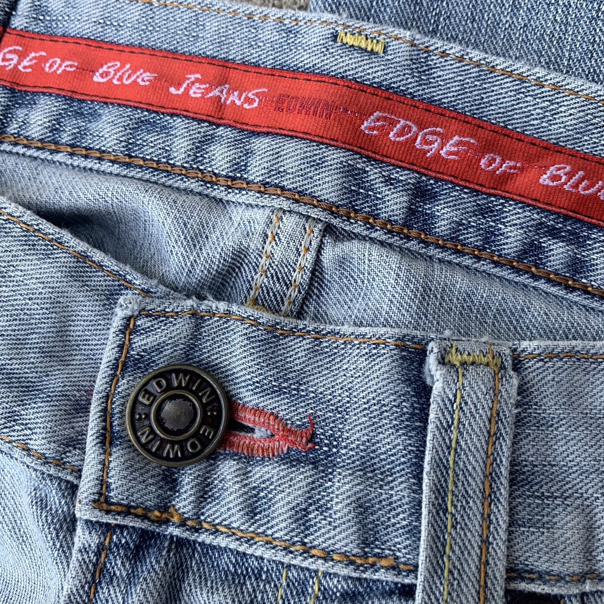 Japanese Brand Vintage 90s Era Japan Edwin Blue Washed Distressed Jeans W34 Size US 34 / EU 50 - 14 Thumbnail