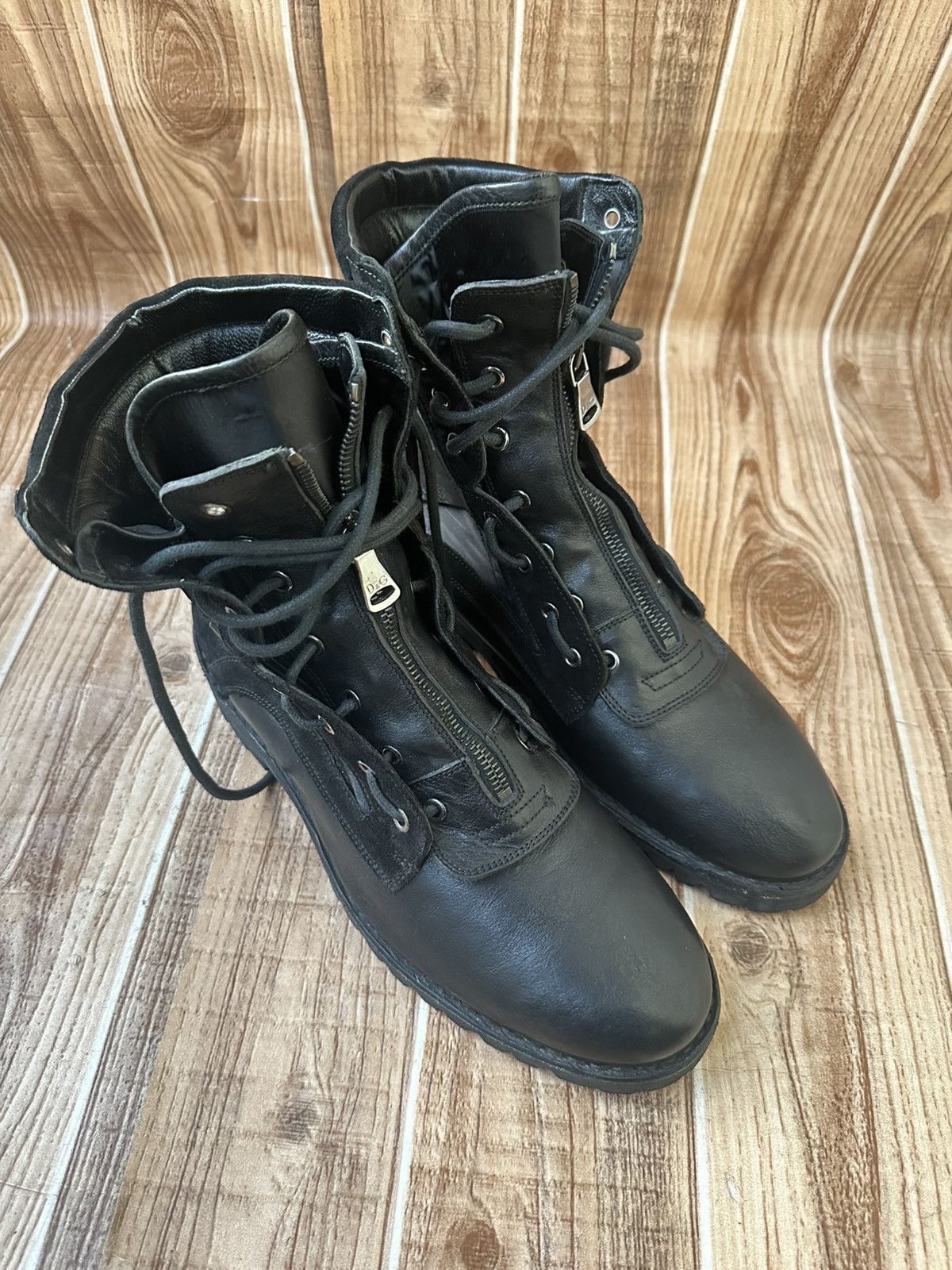 Dolce & Gabbana 00’s Dolce & Gabbana Black Hybrid Zip Boots Size US 9 / EU 42 - 4 Thumbnail