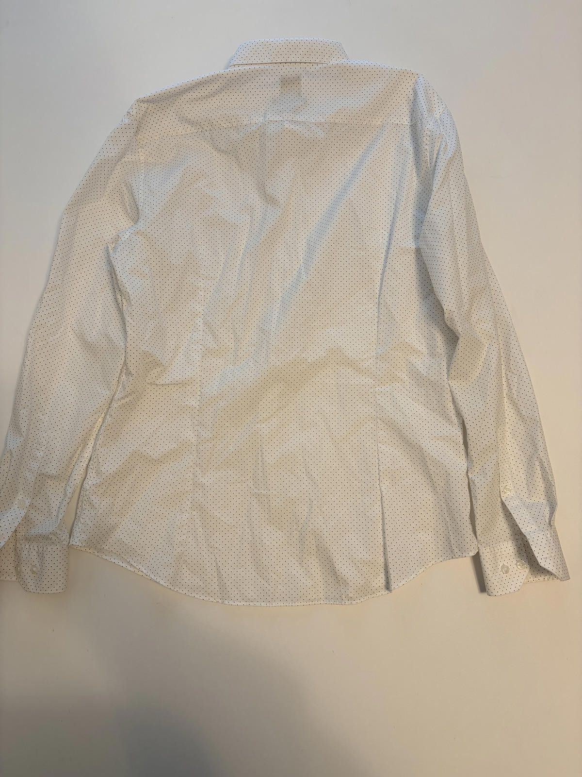 H&M H&M Men's White Slim Fit Polka Dot Dress Shirt (Size Large) Size US L / EU 52-54 / 3 - 2 Thumbnail