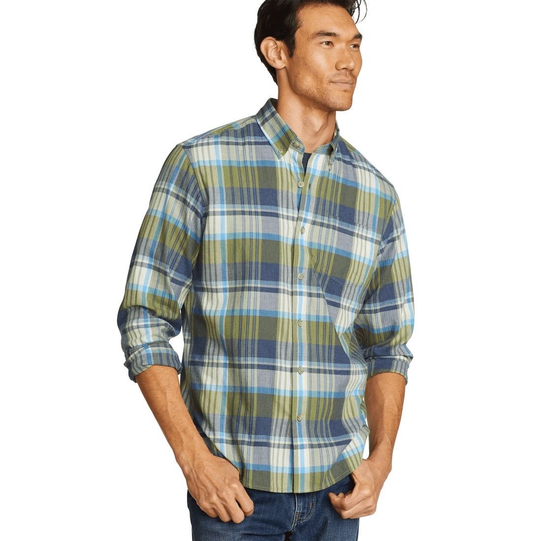 Eddie Bauer New Eddie Bauer Mens Small Green Plaid Button Down Shirt Size US S / EU 44-46 / 1 - 1 Thumbnail