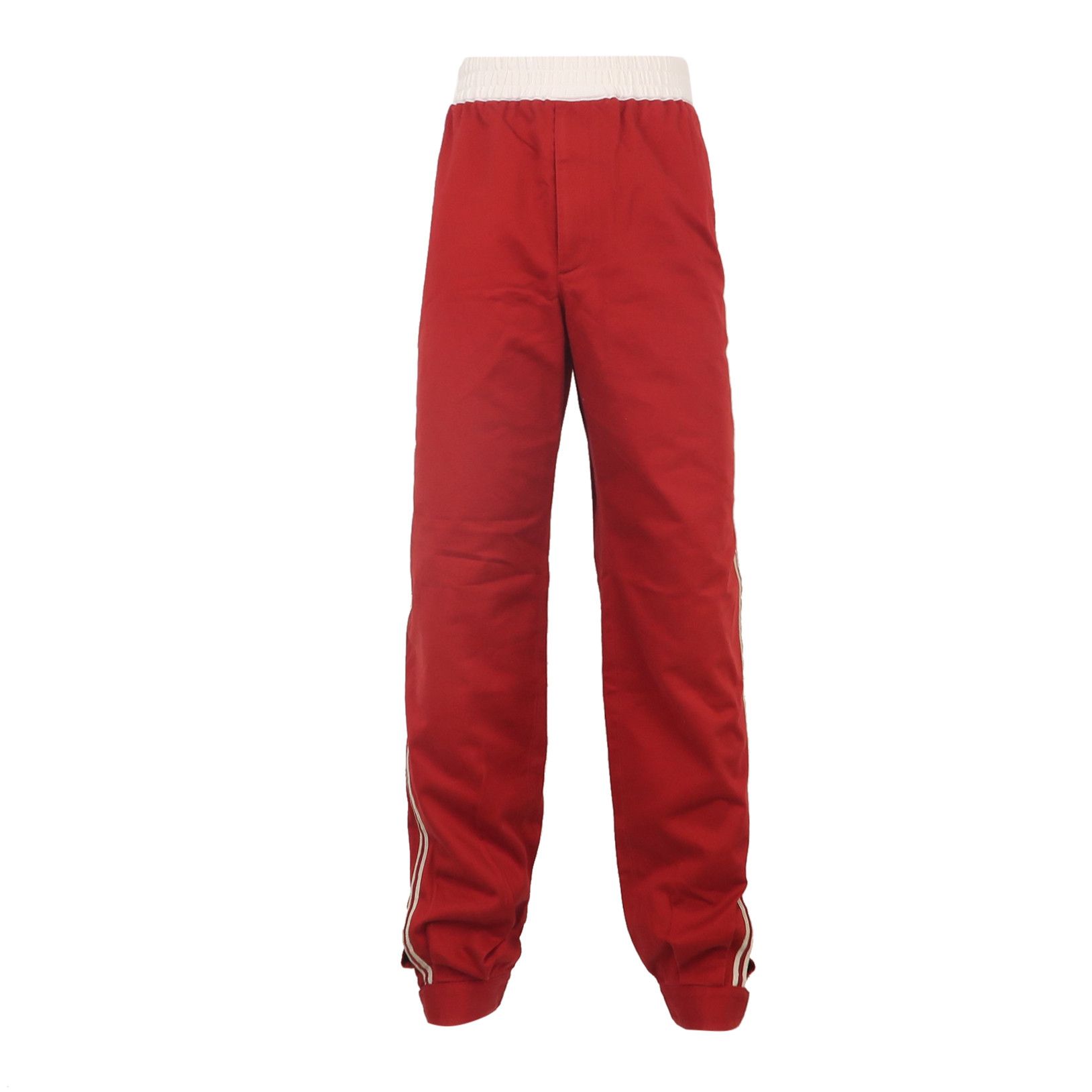 Gucci Gucci Side Stripe Red Cotton Trousers 50 Size US 34 / EU 50 - 1 Thumbnail