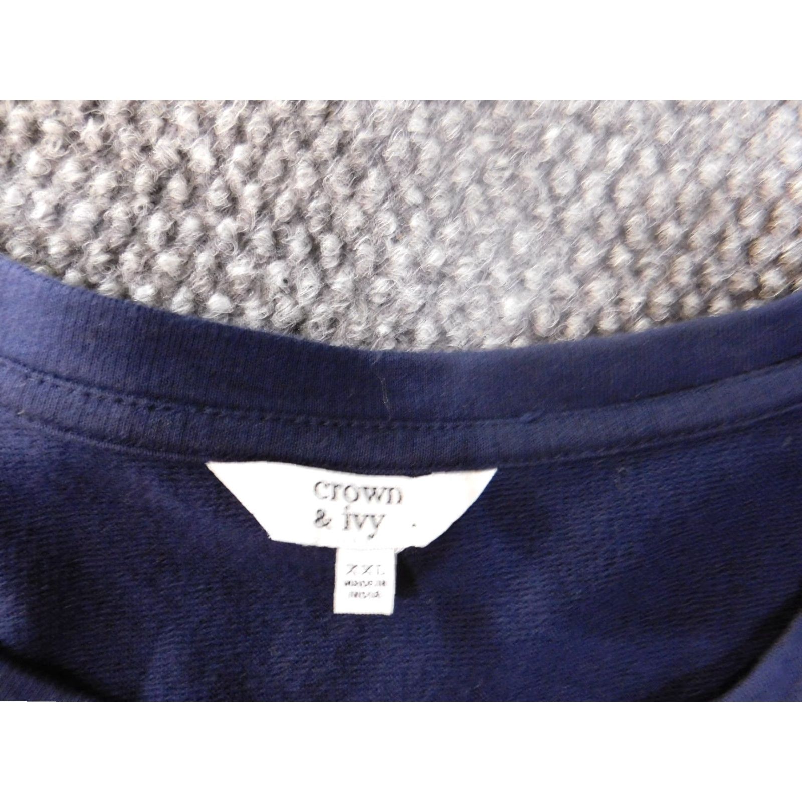 Vintage Crown & Ivy Sweater Pullover Women 2XL Blue Raglan Sleeve Round Neck Knit Cotton Classic Stretch Casual Pullover Regular Size Regular Size XXL / US 16-18 / IT 52-54 - 5 Thumbnail