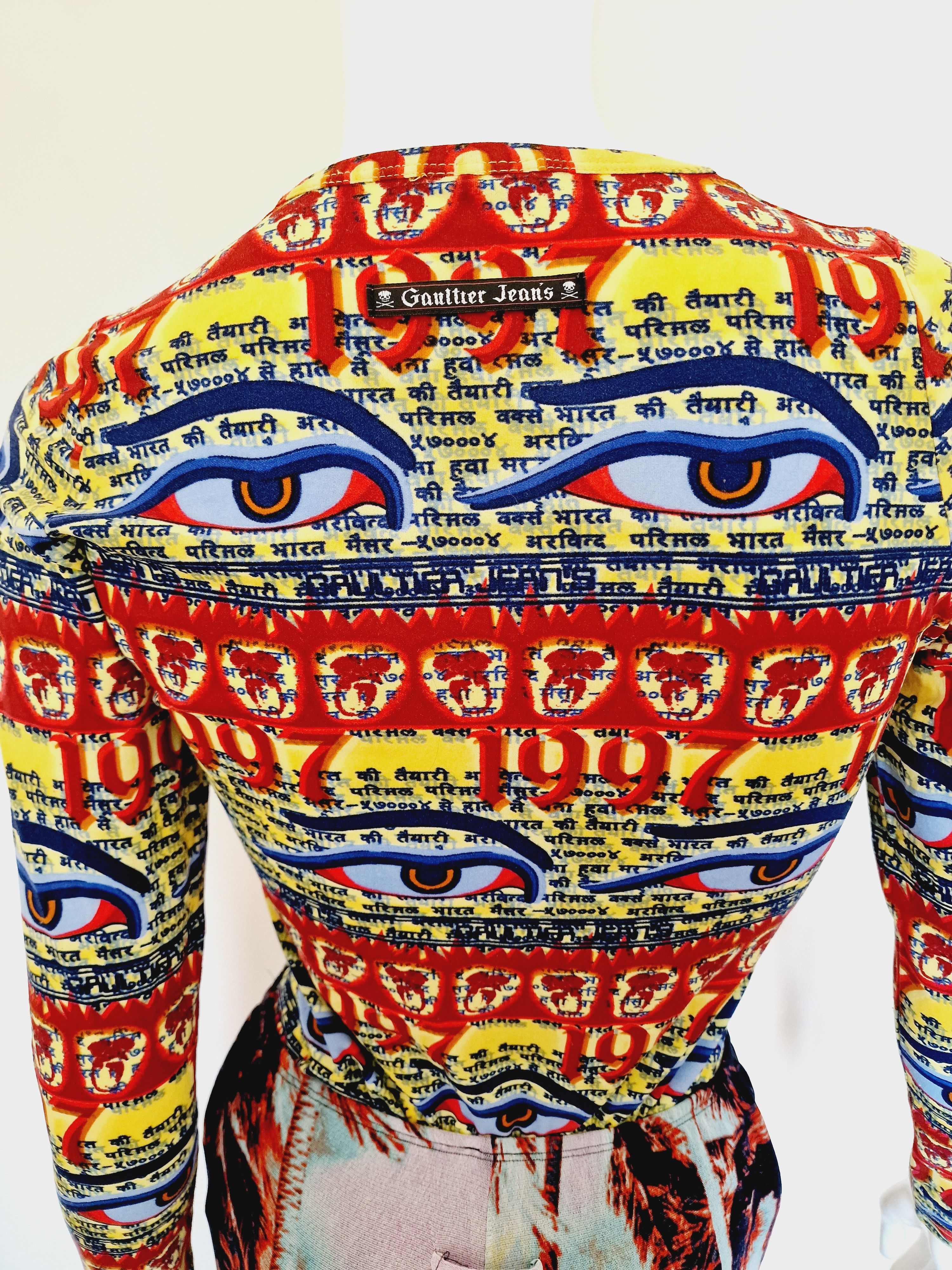 Jean Paul Gaultier Jean Paul Gaultier Tibet 1997 Buddha Eye T-shirt Top Tee Size M / US 6-8 / IT 42-44 - 9 Thumbnail