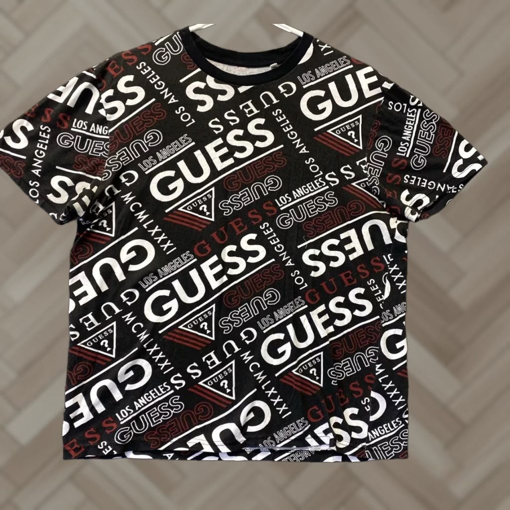 Guess GUESS Black Graphic Shirt Mens M Short Sleeve Logo Hip Hop Size US M / EU 48-50 / 2 - 1 Thumbnail