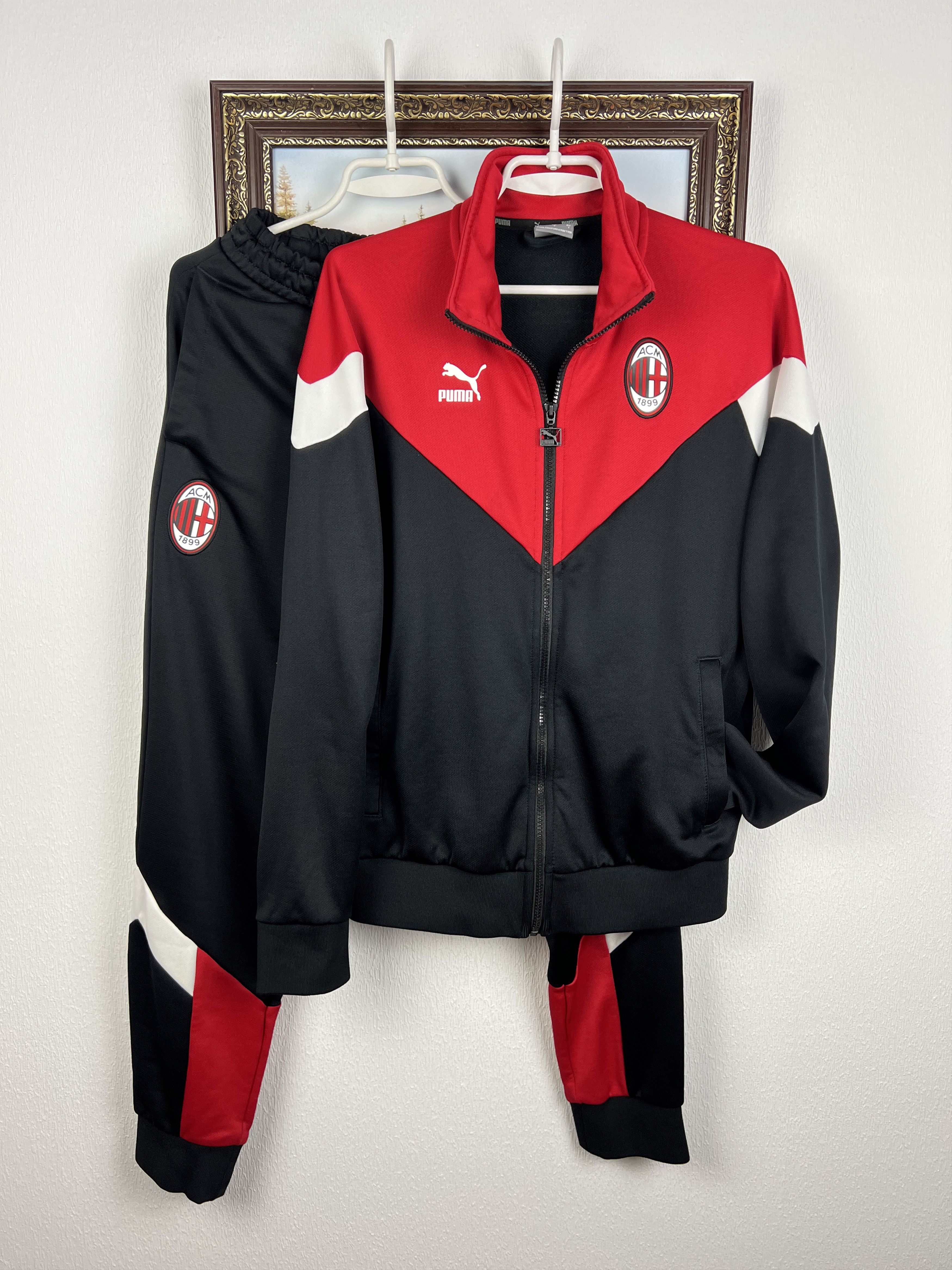 Puma AC Milan Football Suit Soccer Set Jacket Pants Track Top Size US S / EU 44-46 / 1 - 1 Thumbnail