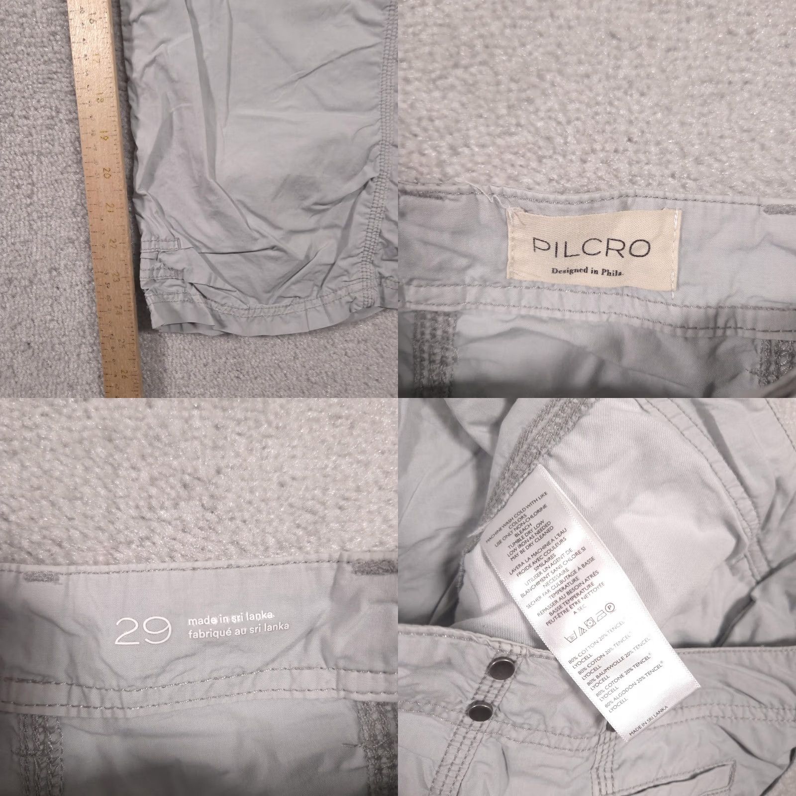 Vintage Pilcro Capri Pants Womens 29 Gray Twill Relaxed Lightweight Pockets Casual Size 29" - 8 Thumbnail