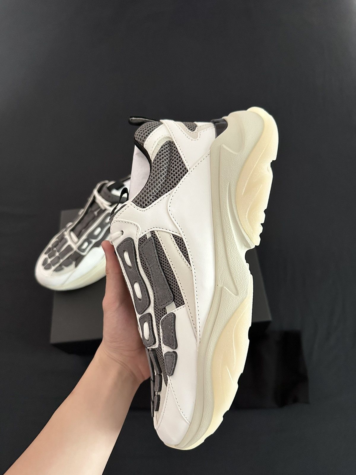 Amiri Amiri Tan Grey Bone Runner Size US 12 / EU 45 - 3 Thumbnail