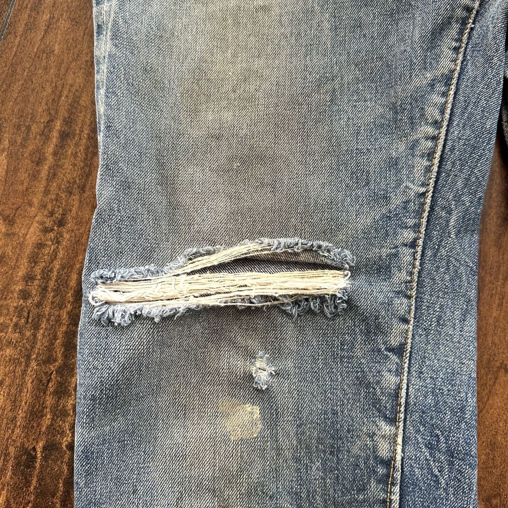 Levi's VINTAGE Levi's 501 XX Jeans Men's 27x26 Denim Blue 60s 1960s Redline Distressed Block Style Straight 5-Pocket Size US 27 - 3 Thumbnail