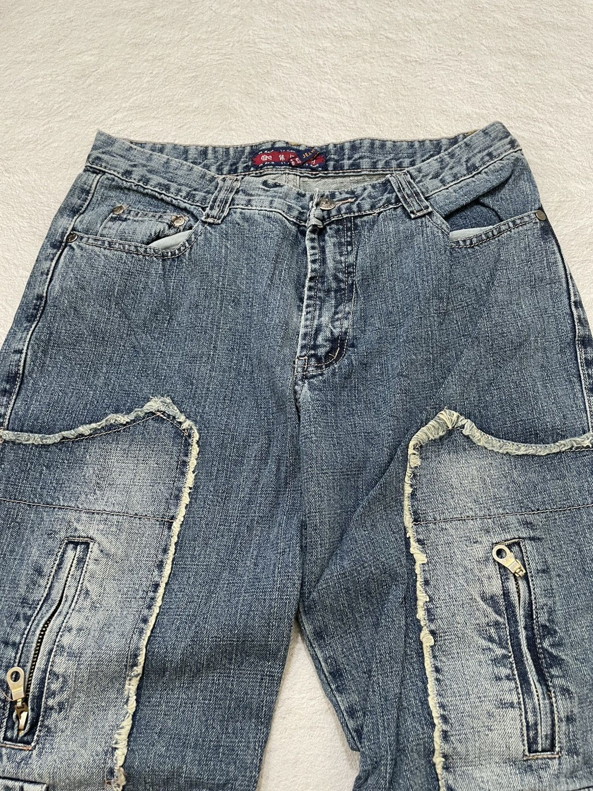 Japanese Brand 00s Japanese Cargo Pants Distressed Utility Pockets Raw Hem Size US 29 - 4 Thumbnail