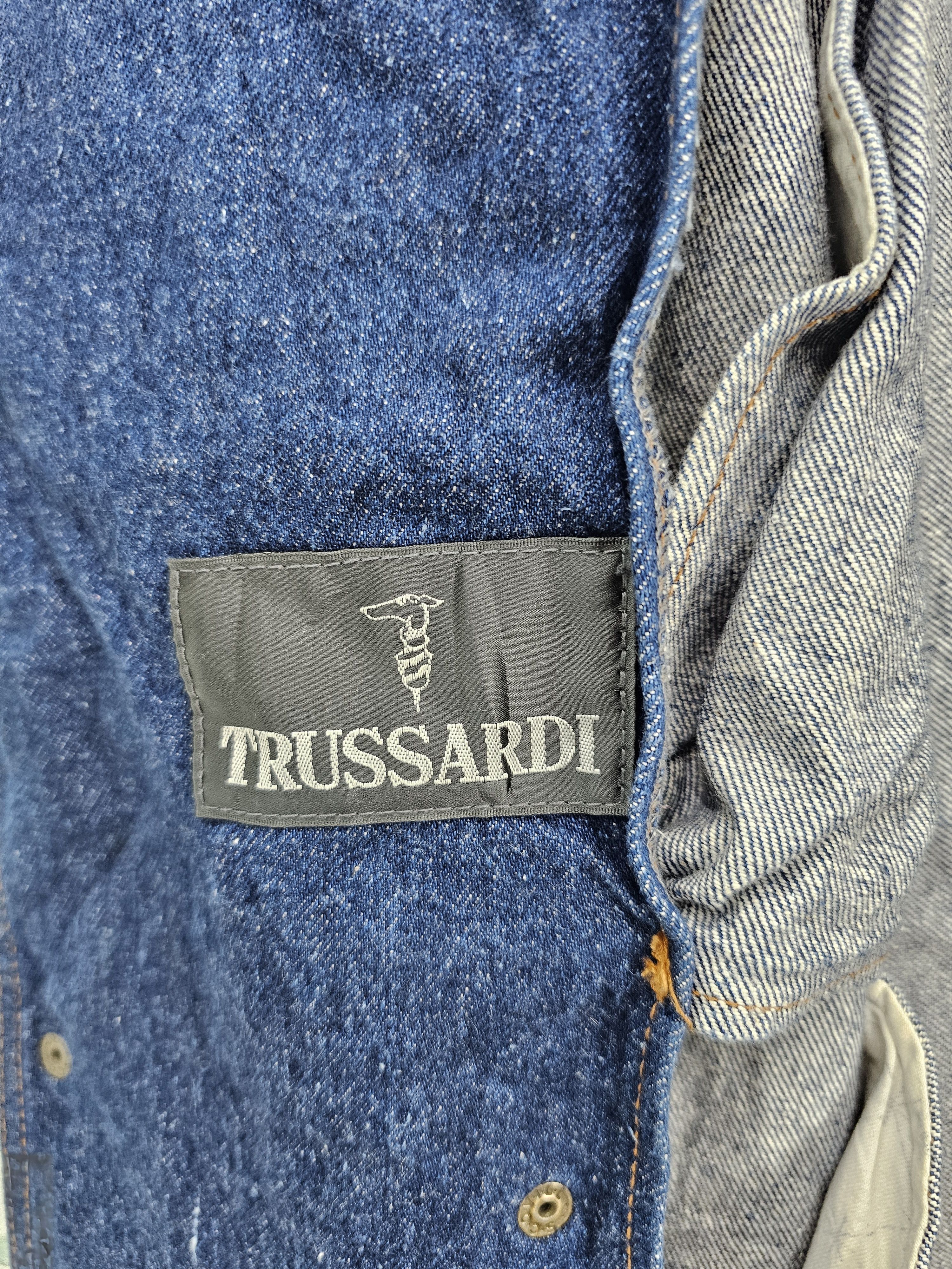 Trussardi Vintage TRUSSARDI Spellout Bomber Denim Jacket J0116 Size US L / EU 52-54 / 3 - 10 Thumbnail