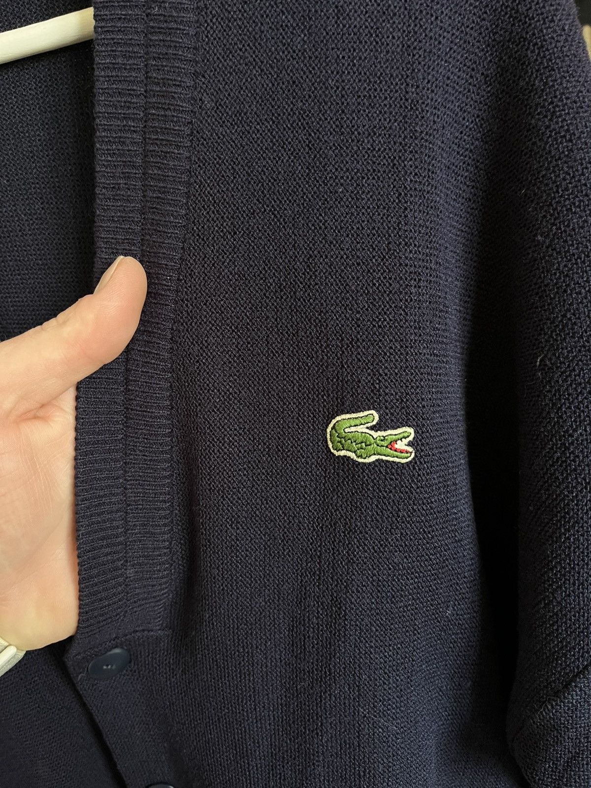 Lacoste Vintage Lacoste Navy Cardigan 90s Classic Logo Made in Spain Size US XL / EU 56 / 4 - 6 Thumbnail