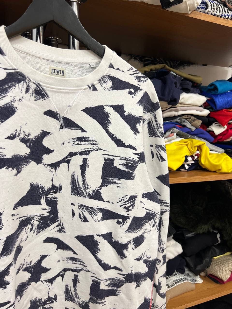 Edwin × Vintage Edwin Multicolour Overprint Y2K Evisu Style Japan Sweatshirt Size US L / EU 52-54 / 3 - 3 Thumbnail