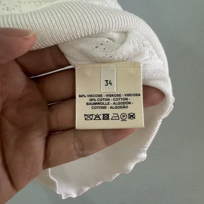 Hermes Hermes White lace knit short sleeves Size XXS / US 00 / IT 34 - 4 Thumbnail