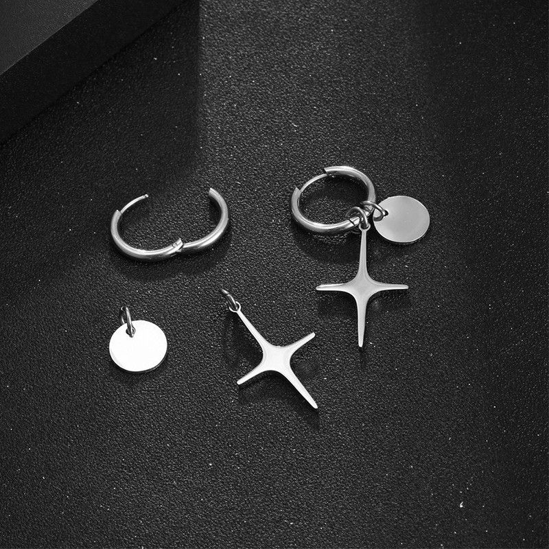 Jewelry × Sterling Silver Modern Earrings One Pairs Chrome Jewelry Size ONE SIZE - 3 Thumbnail