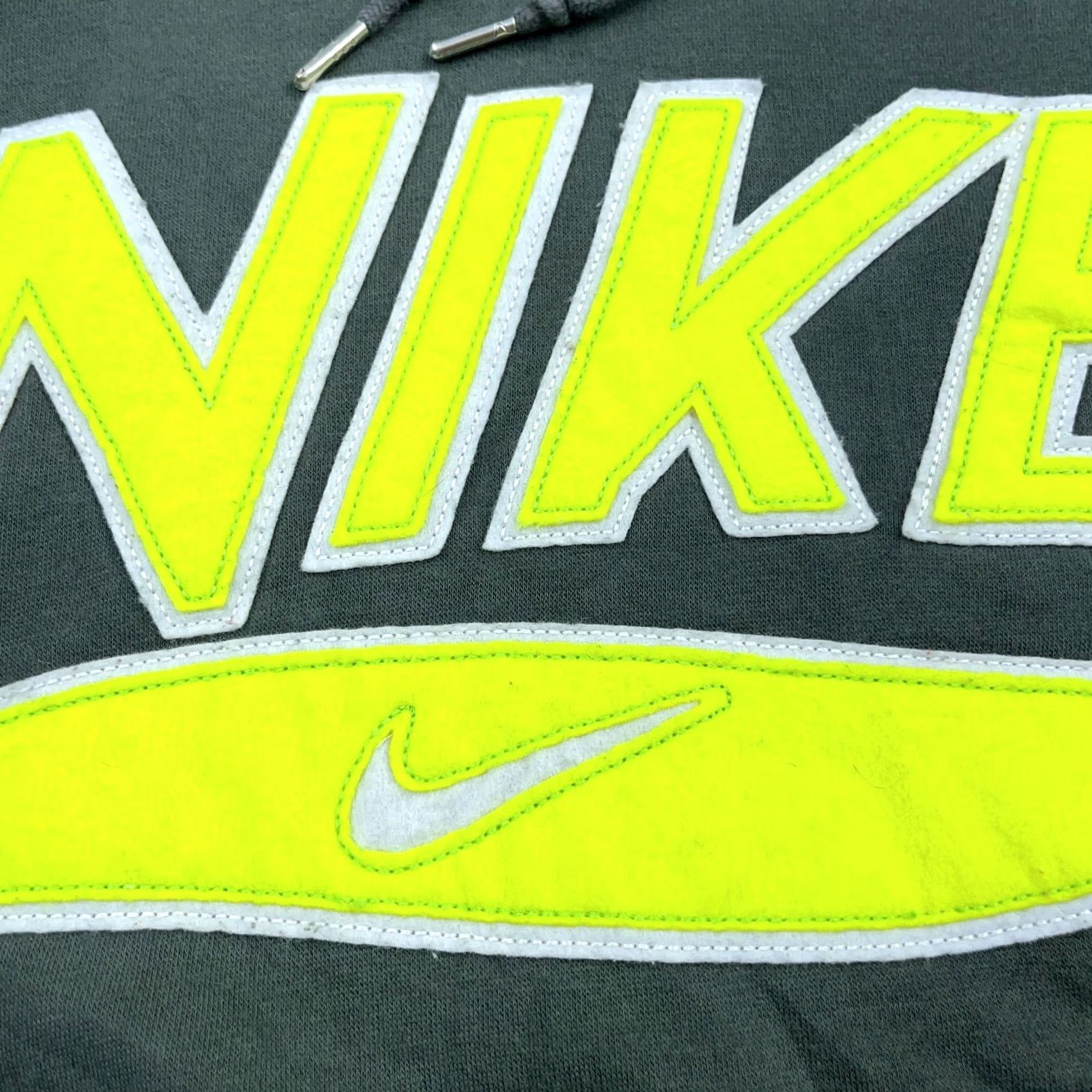 Nike Vintage Nike Hoodie Men XL Green Sweatshirt Script Center Swoosh Hooded Pullover Crew Neck Size US XL / EU 56 / 4 - 3 Thumbnail