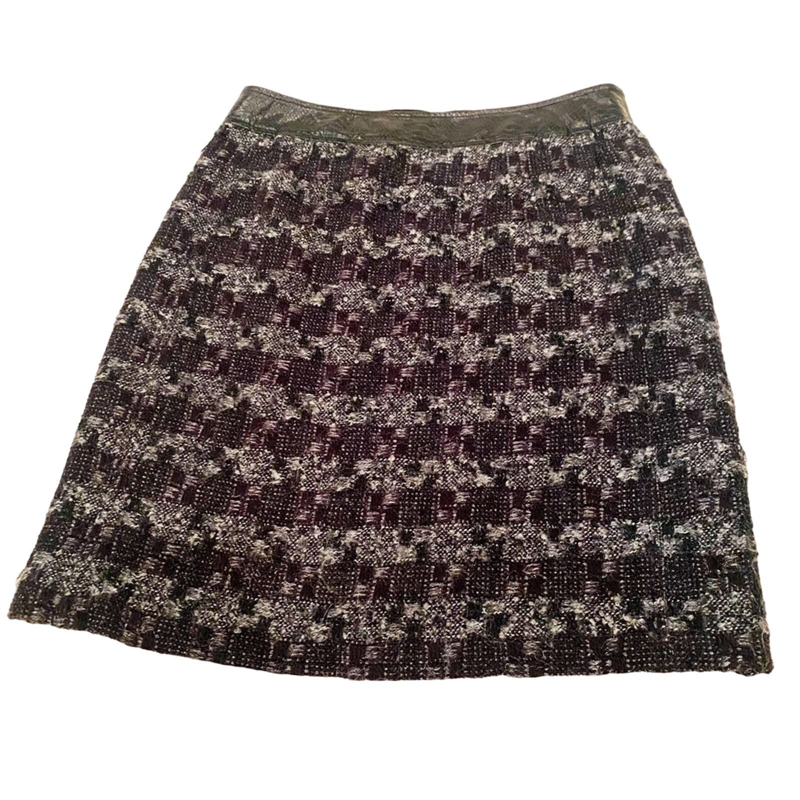 Tory Burch Tory Burch Pencil Skirt sz 10 Leather Trimmed Skirt Size 32" / US 10 / IT 46 - 2 Thumbnail