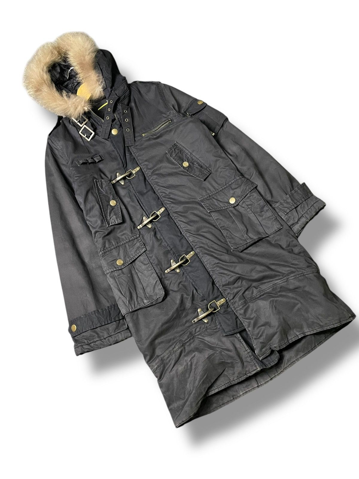 If Six Was Nine × Japanese Brand × Le Grande Bleu (L.G.B.) Edge Line Brand Long Duffle Jacket with Fur (67) Size US XXS / EU 40 - 4 Thumbnail