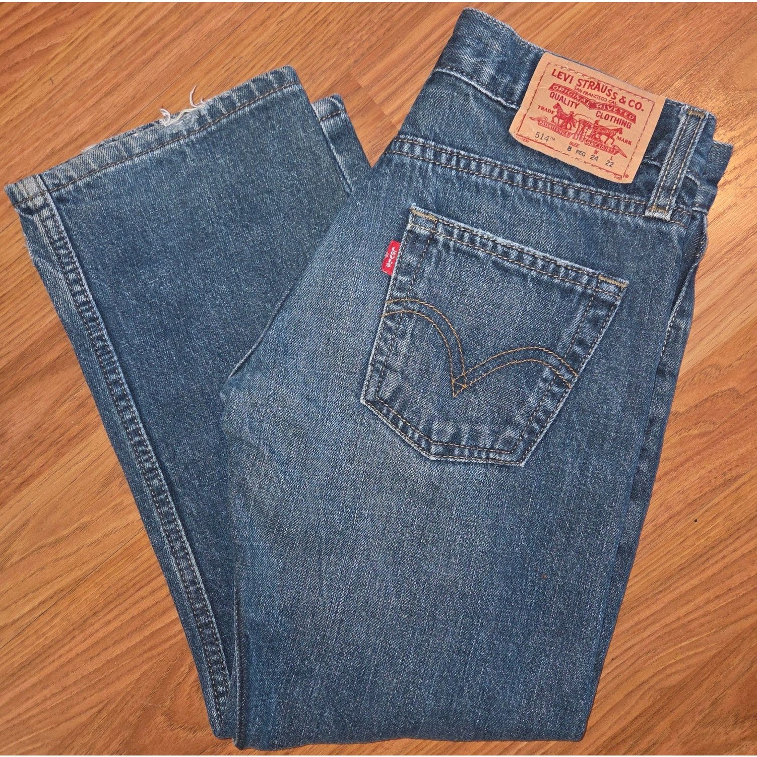 Levi's Levi's 514 SlimStraight Acid Wash Jean -Juniors Size8(W24L22 Size 30" / US 8 / IT 44 - 2 Thumbnail