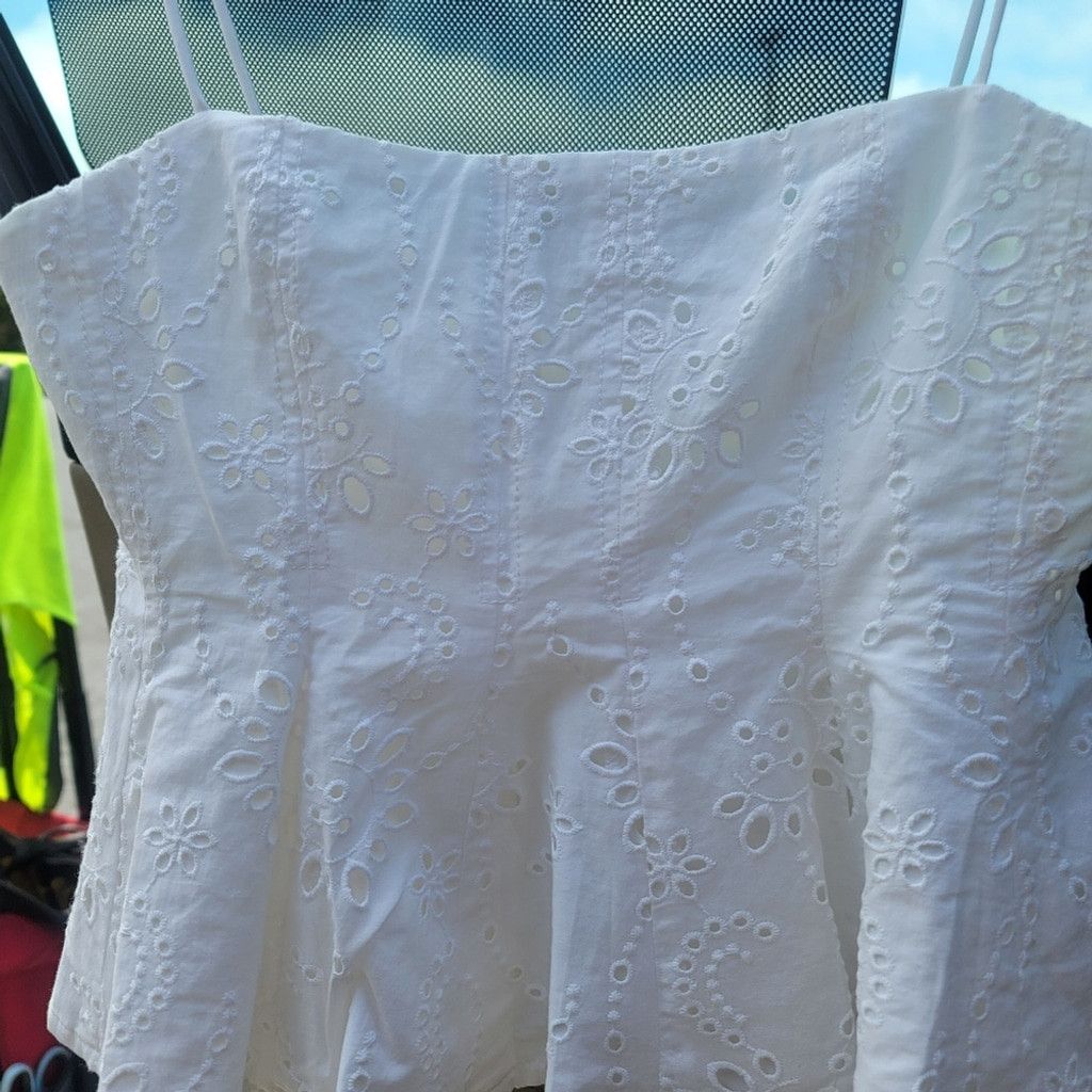 Zara NWT ZARA WOMAN COLLECTION EMBROIDERED GODET TOP Size XS / US 0-2 / IT 36-38 - 6 Thumbnail