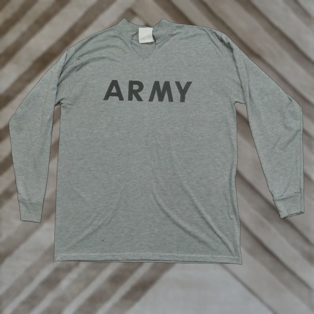 Spell VINTAGE Army T Shirt Adult XL Grey Spell Out Logo Distressed 90s Mens Size US XL / EU 56 / 4 - 1 Thumbnail